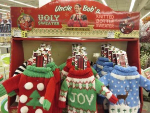 Ugly Christmas Sweater party bottle covers