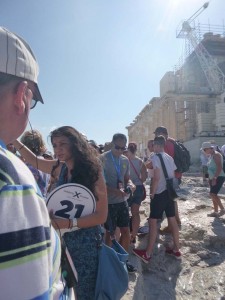 tourguide_and_marble_walkway_at_acropolis in athens greece