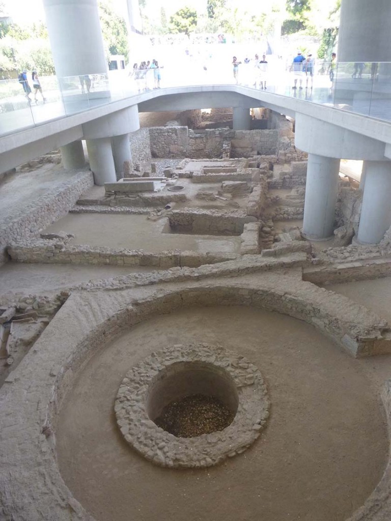 underground display at acropolis museum in athens greece