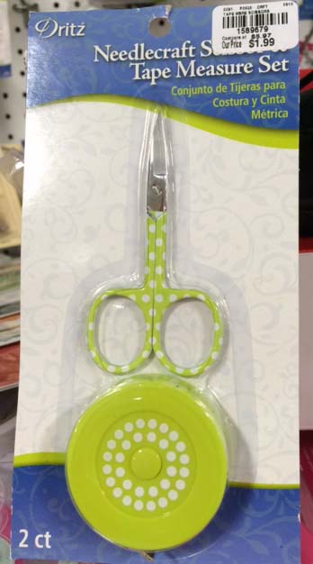 Adult advent calendar gift ideas: Polka dot scissors and measuring tape