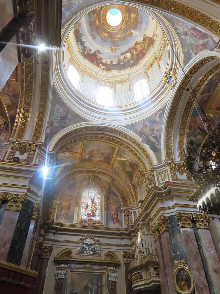 dome in Old Cathedral in Mdina Malta